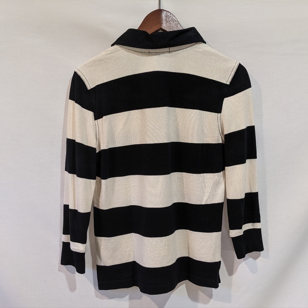 Lauren Ralph Lauren 100% Cotton Striped Rugby 3/4 Shirt Size Small - Picture 9 of 12